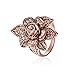 Teniu Womens Rose Gold Ring Diamond Flower Rings for Women Fashion Jewelry Rings