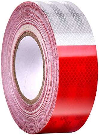 Tape Red White Reflective Tape 2"X100' DOT-C2 High Intensity Grade Reflective Safety Stickers Waterproof for Trailers Vehicles Trucks Cars Motorcycles Bicycles