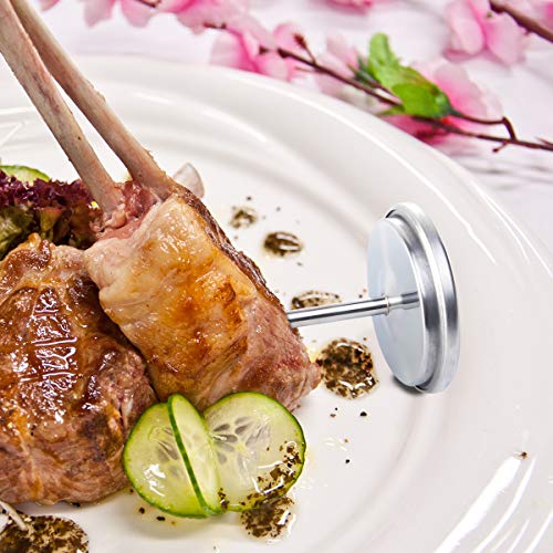 Meat Thermometer Extra Large Dial 2.4-Inch Meat & Poultry Thermometer Stainless Steel Safe Waterproof Classic Design BBQ Poultry Probe Cooking Meat Thermometer for Household Cooking Turkey Pork Beef