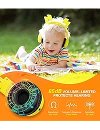 Mumba - Auriculares de diadema para niños, con cable y función de compartición de música, 85 dB, volumen limitado, protección auditiva, material de calidad alimentaria seguro, conector de 0.138 in (HS01)