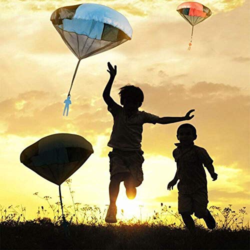 ZJQY Fun Cool New Gifts for 3-12 Year Old Boys, Outdoor Toys for 3-12 Year Old Boys Girls Parachute Toy, No Battery Nor Assembly Required (4 Pieces Set)