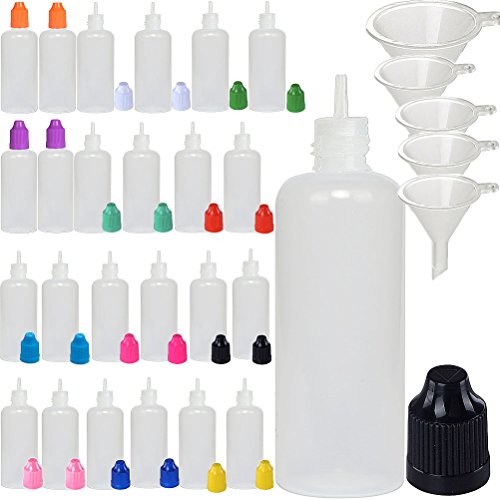 25pcs 60ml babysafe TIP Dropper Bottles 25x liquid in Mixed Colors (25, 60ML)