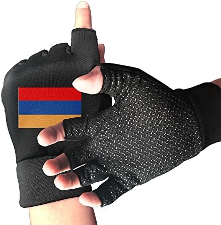 MIPU SHANGMAO Armenian Flag Half Finger Fingerless Gloves Bike Weightlifting Shooting Gloves Gym Weight Gloves
