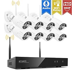 Image of [Dream Liner] xmartO 8 Channel 960p HD Wireless security Camera System with 8x 960p HD 1.3Megapixel WiFi IP Cameras (Auto-Pair, NVR built-in Router, 80ft IR, No HDD)