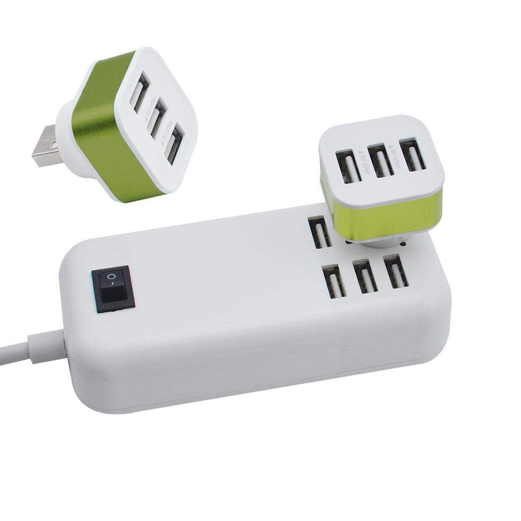 Atmeyol Portable 3 Ports USB2.0 HUB Adapter Splitter Adapters Rotatable Plug Hubs