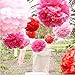 Bekith 30 pc Pink and Gold Party Decorations - Paper Pom Poms, Glitter Garlands, Tassels - Tissue Pom Poms Flowers for Birthday Party, Engagement, Wedding, Baby Shower
