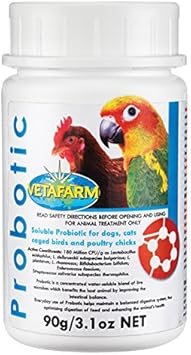 Vetafarm Probiotic 90g Bird Probiotic Powdered Blend Of 7 Live Microbes For Use In Drinking Water Or Addition To Food Amazon Co Uk Pet Supplies