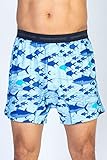 ExOfficio Give-N-Go Printed Boxer - Men's -Riviera/Fish-Medium