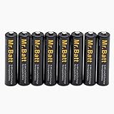 AAA Rechargeable Batteries (8 Pack) NiMh 1.2V 1000mAh High Capacity Low Self Discharge