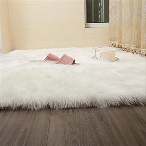 Faux Rug Soft Fluffy Rug Shaggy Rugs Faux Sheepskin Rugs Floor Carpet For Bedrooms Living Room Kids Rooms Decor ( Color : White , Size : 80150cm )