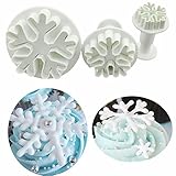 3-Piece Fondant Embossing Tool Snowflake Plunger Cake Cutter Sugarcraft Cake Decorating