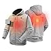 ORORO Heated Hoodie with Battery, Fleece Full-Zip Heated Sweatshirt Hoodie (Charger Not Included) (XL, Grey)