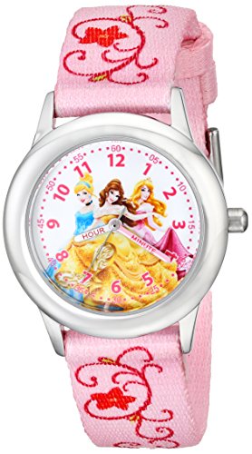 Disney Kids' W001803 Princesses Stainless Steel Time Teacher Watch