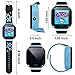 Hizek Smart Watch for Kids, GPS Tracker with SIM Calls Wireless Anti-Lost SOS Bracelet Children Girls Boys Holiday Birthday Gifts for iPhone Android Smartphone Blue