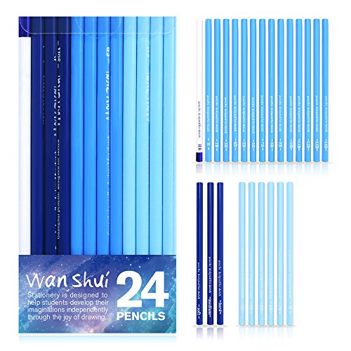 24 Sketch Pencils - Professional Art Sketching Pencils Travel Set Artists Drawing Kit Graphite & Charcoal Pencils For Adults & Kids Sketching Drawing Shading - Thumbnail 7