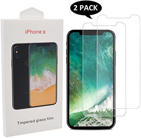 iPhone X Screen Protector,Leevin[HD Full Coverage][Bubble-Free][9H Hardness][Anti-Fingerprint][Easy Installation] Premium Edge-to-Edge Tempered Glass Screen Protector for Apple iPhone X(clear)