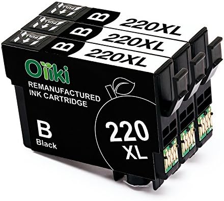 Oriki 220 220XL replacement ink cartridges, 3 Black