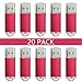 JUANWE 20 Pack 4GB USB Flash Drive USB 2.0 Thumb Drive Bulk Jump Drive Protective Cap and LED Indicative Design Memory Stick for Computer/Laptop/External Memory Storage Pen Drive- Red