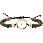 JunyiDIY Inspirational Religious Natural Stone Faith Bracelet for Women Engraved Nothing is Impossible with Gold Encouragement Bracelets Y3548