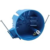 1 Gang PVC Round Ceiling Electrical Box,4" Dia with Grounding Lug and Screw,New Work 20 Cubic inch Box,ETL,for Residential and Light Commercial Applications(1 Pack)