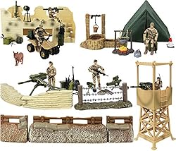 Click N' Play Military Checkpoint 60 Piece Play Set