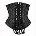 Camellias 26pc Double Steel Boned Waist Training Corset Underbust Waist Cincher, SZ1912-Black-alone-XL