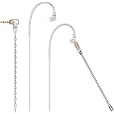 Cubilux 3.5mm 2-Pin 0.78mm IEM Cable with Microphone, Silver Plated OFC Wires Earphone Cable with Boom MIC for Wan'er S.G, ZS10 Pro, ZS10 Pro X, ZSN PRO, ZSX in-Ear Monitor, 4 Feet