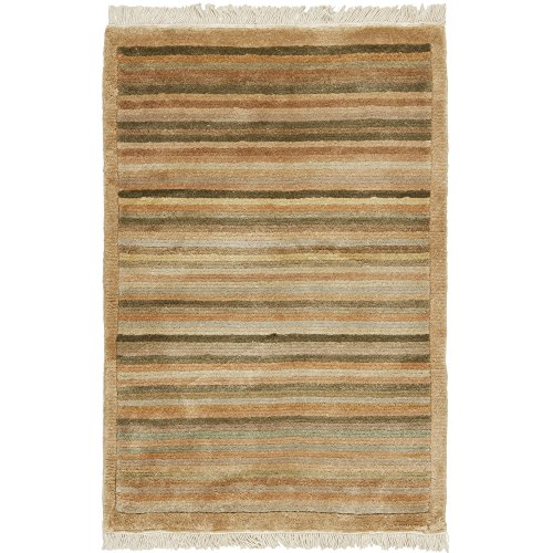 Safavieh Tibetan Collection TB198A Hand-Knotted Apricot and Sage Wool Area Rug (2' x 3')
