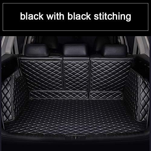 Myllon Car Rear Trunk Mats for Toyota Prado 7 Seat 2010-2014 Custom-Fit Leather Car Mat (Black with Black Stitching)