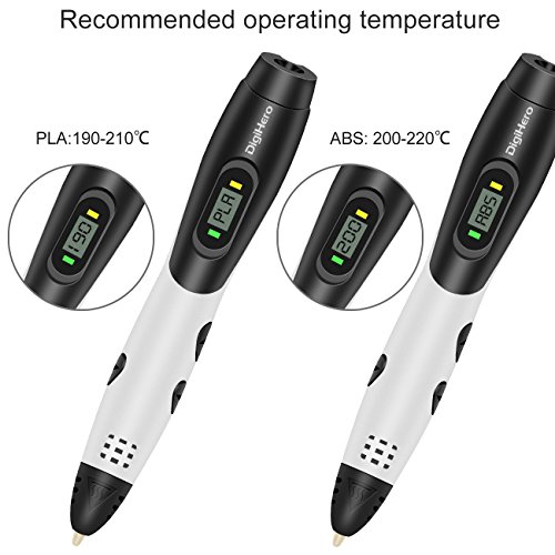 [- 3D Pen with LCD screen, DigiHero 3D Printing pen with 1.75mm PLA filament Pack of 12 Different C