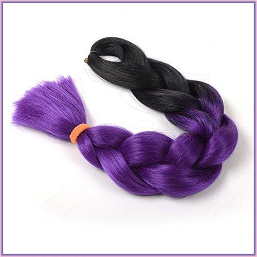 New Bee Hair(TM)5Pcs/Lot Kanekalon Ombre Purple Braiding Hair High Temperature Fiber Expression Braiding Hair 100g/Pcs Synthetic Braiding Hair Extension
