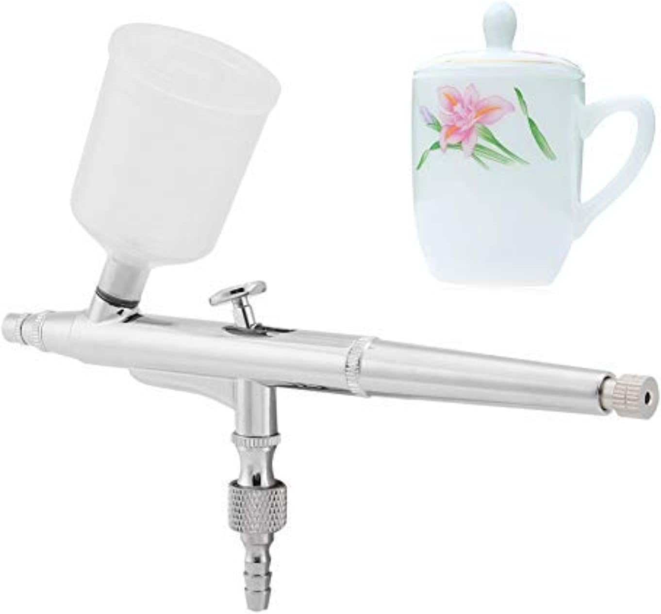 Jeffergrill Air Brush Airbrush Airbrush Set Dual Action with Nozzles and Hose Paint Spray Gun for Art Painting Tattoo Manicure Cakes Spray Model with Air Brush Cleaning Repair Tool(0.5mm)
