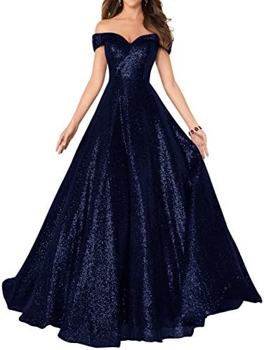 YIRENWANSHA 2018 Off Shoulder Prom Dress for Women Long Sequin Manual Beaded Formal Gown SHPD41