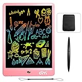 Dimi 10 inch LCD Writing Tablet,Colorful Screen Electronic Writing Board Doodle Pads Drawing Board Gifts for Kids + Erase Button Lock Included(Pink+Case+Stylus)