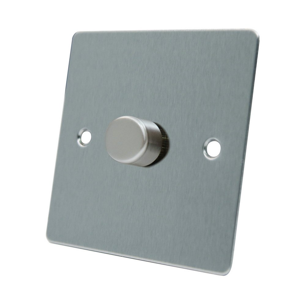 AET FSC1GDIM40 400 W 10 A 1-Gang 2-Way Satin Chrome Flat Single Light Dimmer Switch