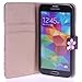 Galaxy S5 Case, Tradekmk(TM) Purple Temptation Stand Wallet Leather Case Cover with Credit ID Card Slots and Stylus Pen Fit For Samsung Galaxy S5 I9600