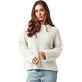 Almere Boucle Pullover Sweater, Womens Oversized Crewneck, Wool Blend Fall and Winter
