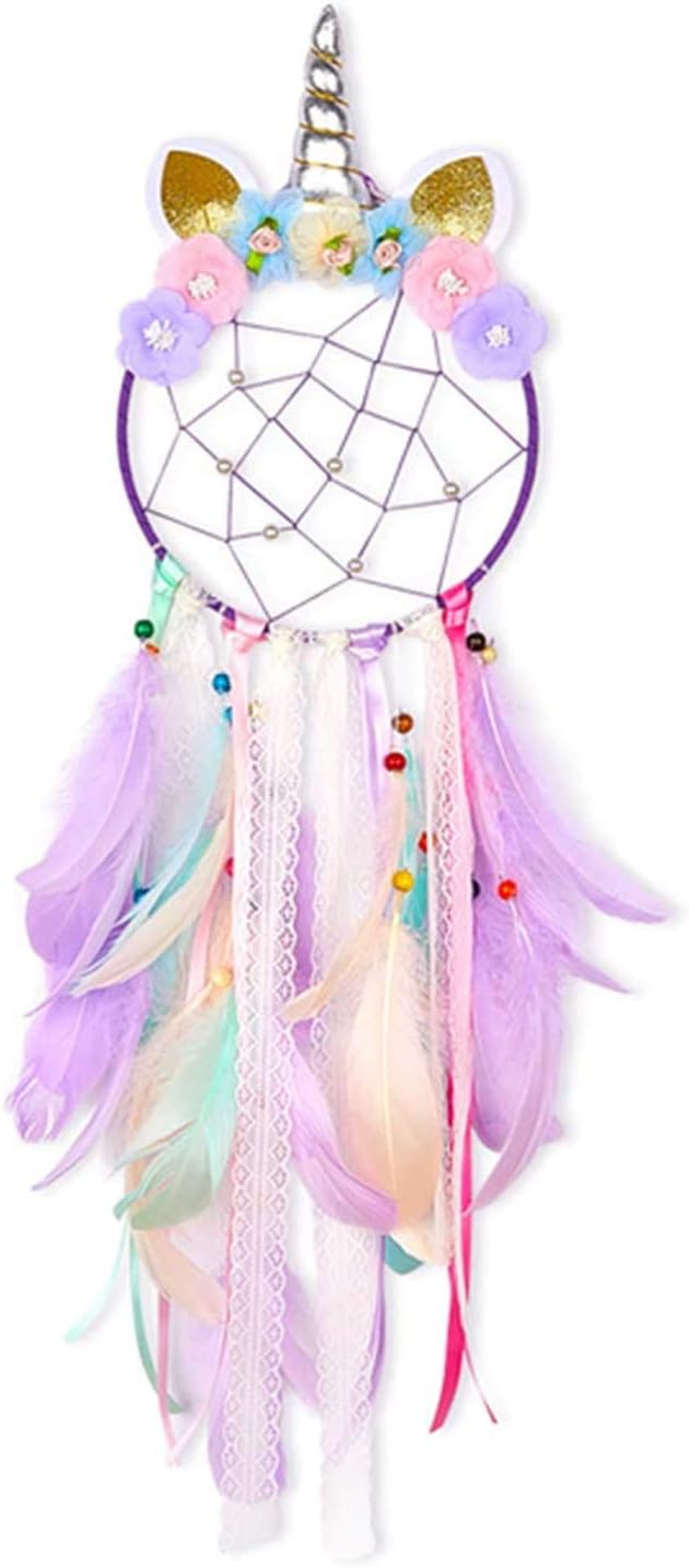 Led Dream Catcher Handmade Flowers Dream Catchers Diy Dream Catcher For Girls Kids Nursery Bedroom Wall Hanging Decoration Blessing Gift Charmert Unicorn Dream Catchers For Kids Home Decor Accents Home Kitchen