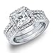 MABELLA Princess Sterling Silver Cubic Zirconia Wedding Engagement Ring Set Gifts for Women