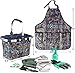 INNO STAGE Garden Tools Set with 11 Pieces Hand Tools for Women, Garden Tools Bag with Heavy Duty Tools, Garden Tool Organizer with Foldable Handle, Gardening Gifts for Mom Floralthumb 1