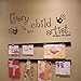 Every Child is an Artist Decal - Children Artwork Display Decal - Picasso Quote Wall Sticker (34x15 Black)