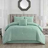 Stratford Park Mint Comforters Queen Size Set, 5