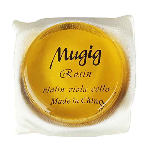 Mugig Rosin for Violin,Viola and Cello, Transparent Yellow Rosin with Exquisite Wooden Box