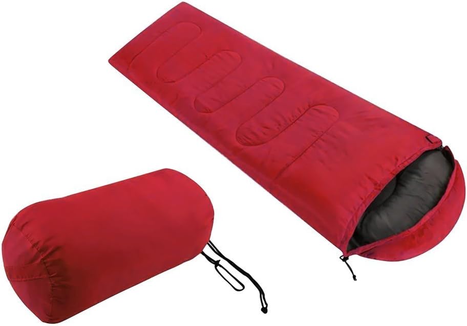 COMOTS Outdoor Single Envelope Sleeping Bag Portable Waterproof Lightweight Warm 3 Season for Kids& Adult,Red