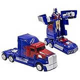 Truck Transforming Robot 2 in 1 Models - 1 Button Transformation, Realistic Engine Sounds, Multicolor Lights, 360 Degree Spinning - Ideal Kids Boys Girls Holiday Birthday Gift