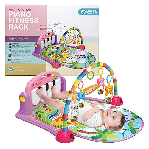 WYSWYG Baby Play Mat Gym Jungle Musical Play Mats for Floor, Kick and Play Piano Gym Activity Center with Music, Lights, and Sounds Educational Toys for Infants and Toddlers 0 to 6 to 12 Months