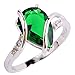Emsione 925 Sterling Silver Plated Created Tear Drop Quartz Bypass Swirl Womens Ring
