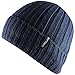 CAMOLAND Men's Fleece Wool Cable Knit Winter Beanie Hat(Navy)