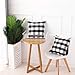 Buffalo Check Plaid Throw Pillow Covers Set of 2, Farmhouse Square Decorative Pillow Cushion Covers for Sofa Couch Living Room Sofa Outdoor Indoor,Black and White,18 x 18 Inches