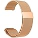 RuenTech 22mm Strap for Fossil Q Wander Replacement Bands, Metal Milanese Loop Bands for Fossil Q Wander Gen 2 Touchscreen Smartwatch (Rose Gold)